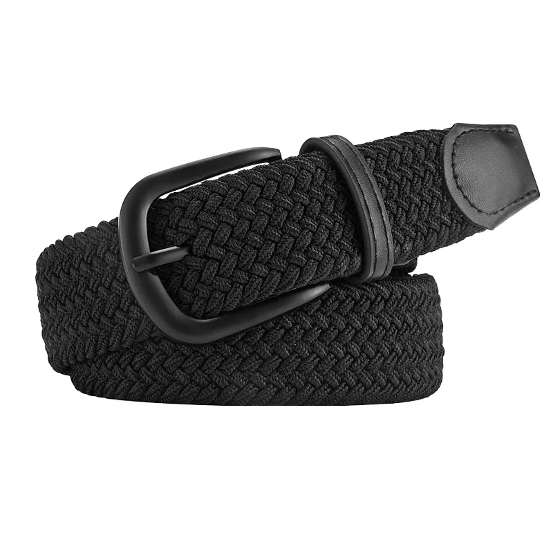 

New Weaving Unisex Belt Solid Color Canvas Alloy Pin Buckle Men Belts Sports Cowboy Pants Versatile Belts Casual Student Belts