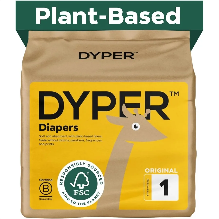 

Baby Diapers Hypoallergenic Cloth Alternative Day Overnight Protection Made with PlantBased Honest Ingredients Size 1 36 Count