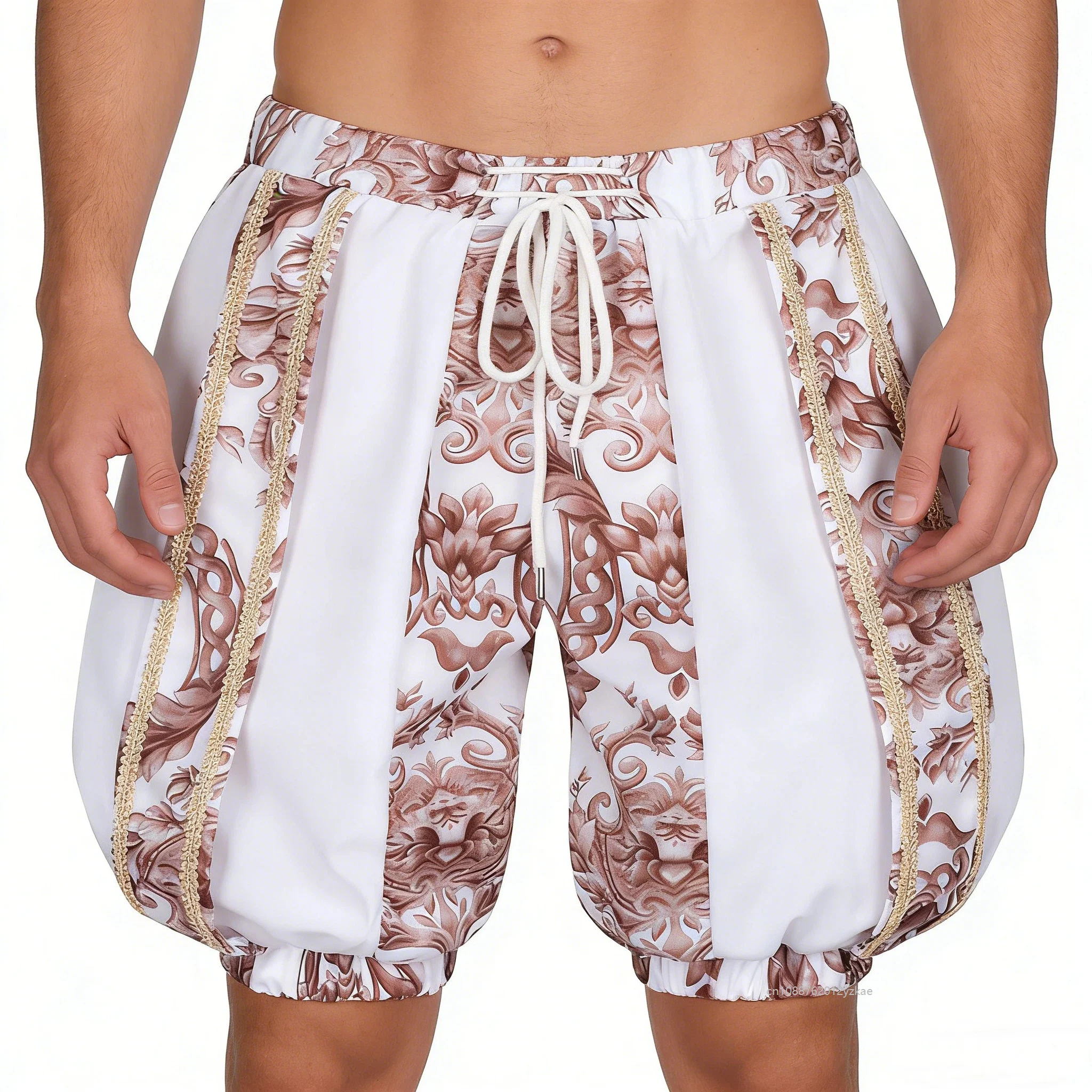 

Renaissance-era Men's Elizabethan Prince Halloween Tudor King Court Trousers Medieval Role Play Costume Pumpkin Trousers Shorts