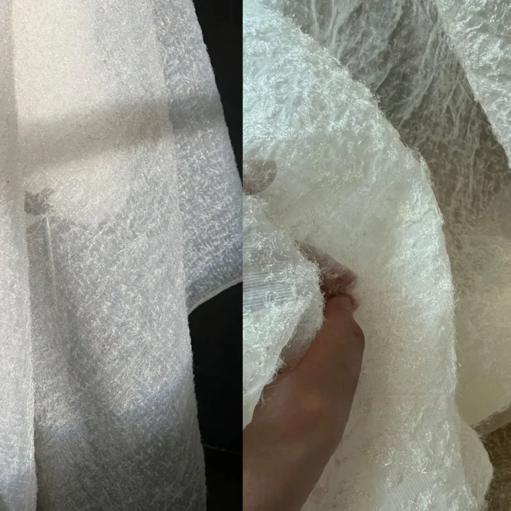 

Бежевая полупрозрачная органза с плотной текстурой для дизайнерских платьев, полиэстеровая ткань для шитья своими руками, продается на метры