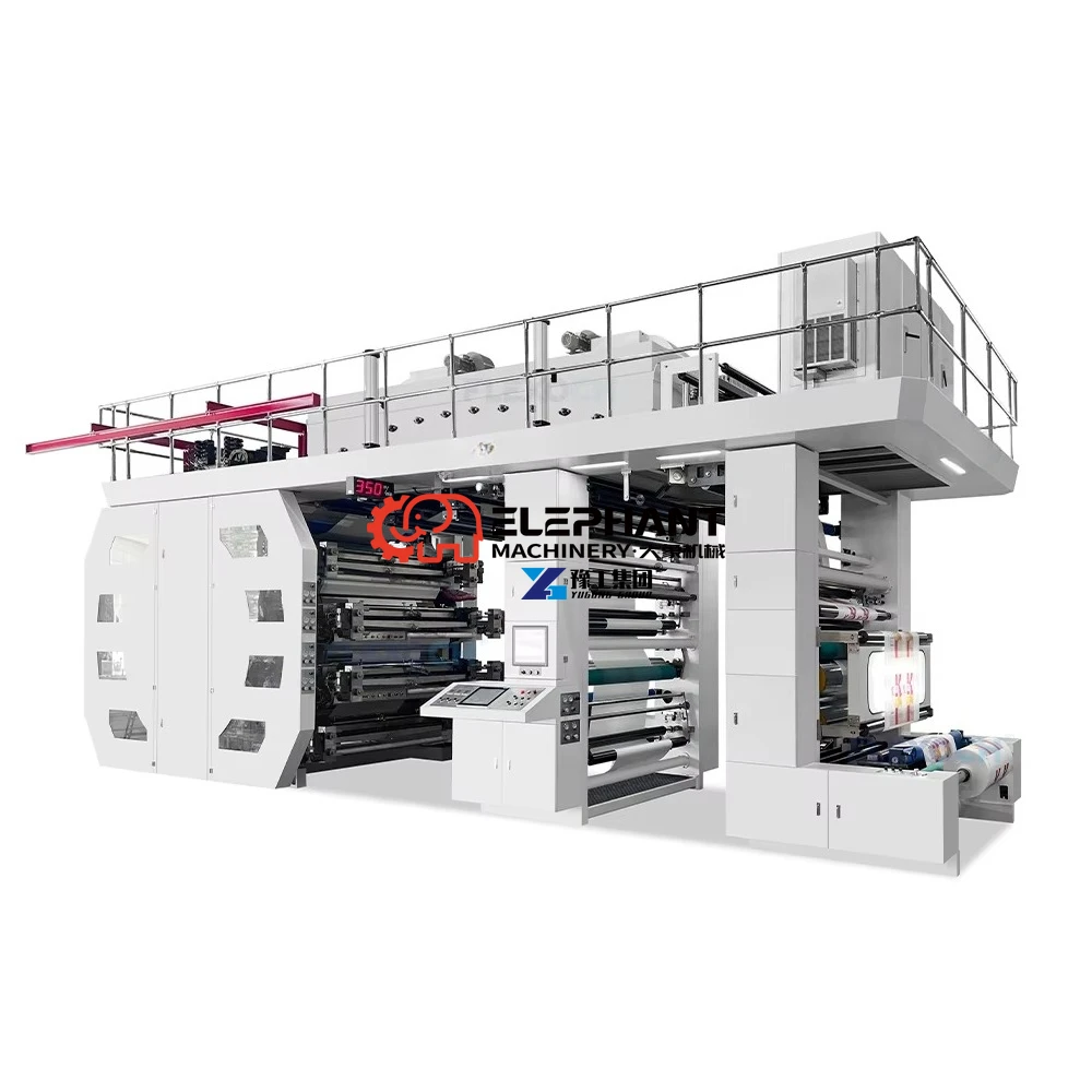 High Speed 8 Color Roll Ci Plastic Bag Ldpe Bopp Pvc Pe Film Ci Flexo Printing Machine Manufacturers