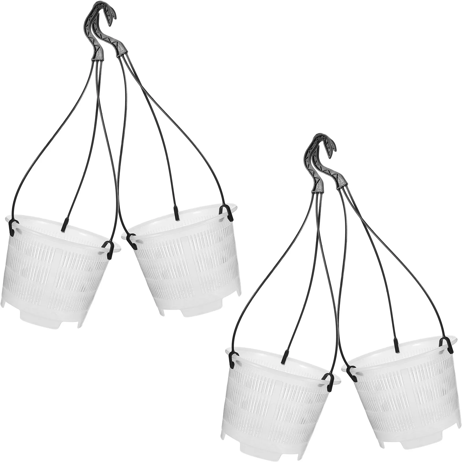 4Sets Hanging Orchid Pot Lightweight Plastic Indoor Hanging Planter for Orchids Succulents Mint Peace Lilies Small Medium Plants