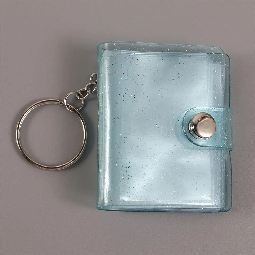 Jelly Color High quality Card Stock 2 Inch 16 Pockets Photo Card Holder Mini Photo Album Binders Albums Photos Holder Keychain