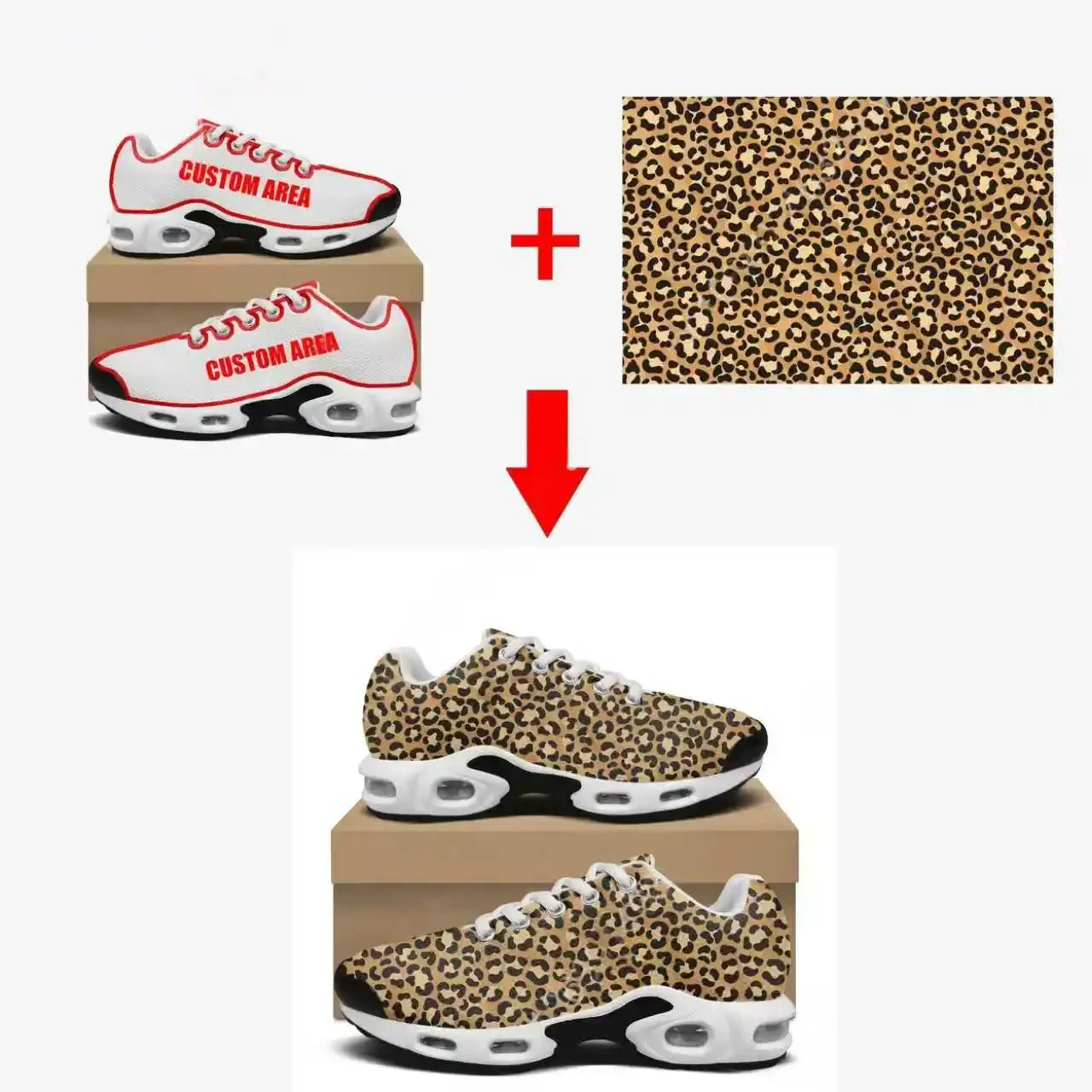 Red Christmas-themed casual air-cushioned shoes with a breathable mesh upper suitable for both men and women view 6