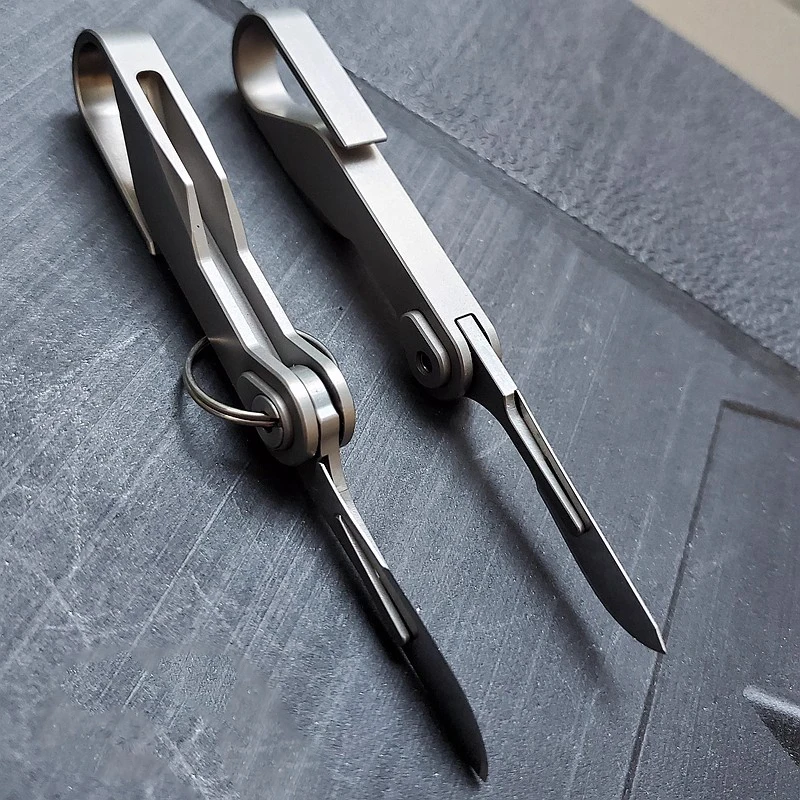 Pure Titanium Alloy Keychain Combination Paper Cutting Knife Portable EDC Unpacking Knife