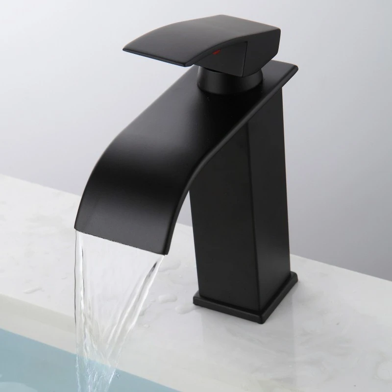 Bathroom Basin Waterfall Faucet Hot and Cold Stainless Steel Wide Mouth Faucet Household Simple Faucets Torneira Para Banheiro