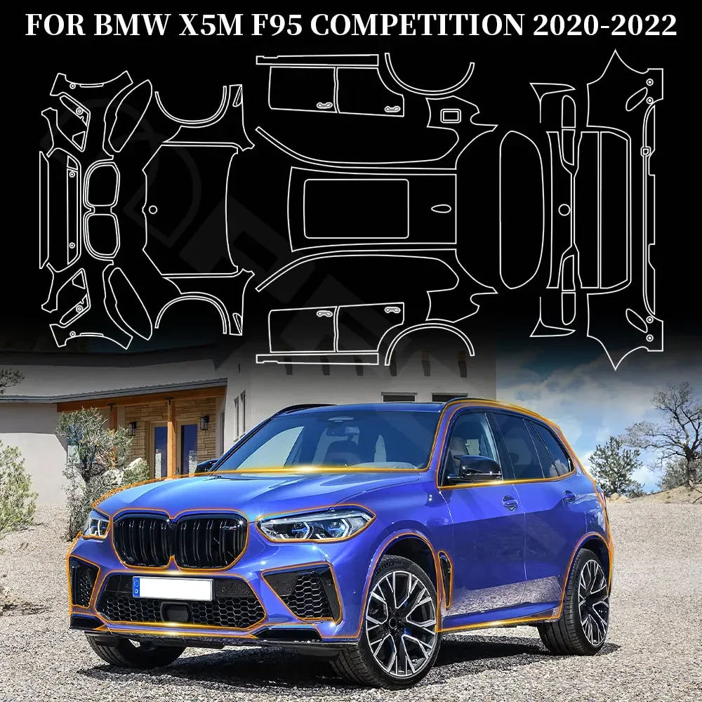 PPF for BMW X5M F95 COMPETITION 2020-2022 Transparent PPF Body Sticker Front Rear Trunk Protective Film Anti Scratch Resistant