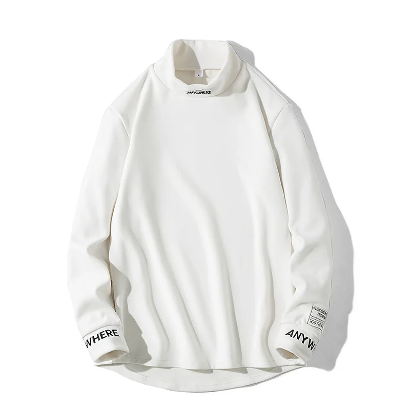 

Autumn Winter Men's Long Sleeve T-shirt Korean Style Loose Letter Print Casual Fashion Cozy Versatile Simple Youth Handsome Tops