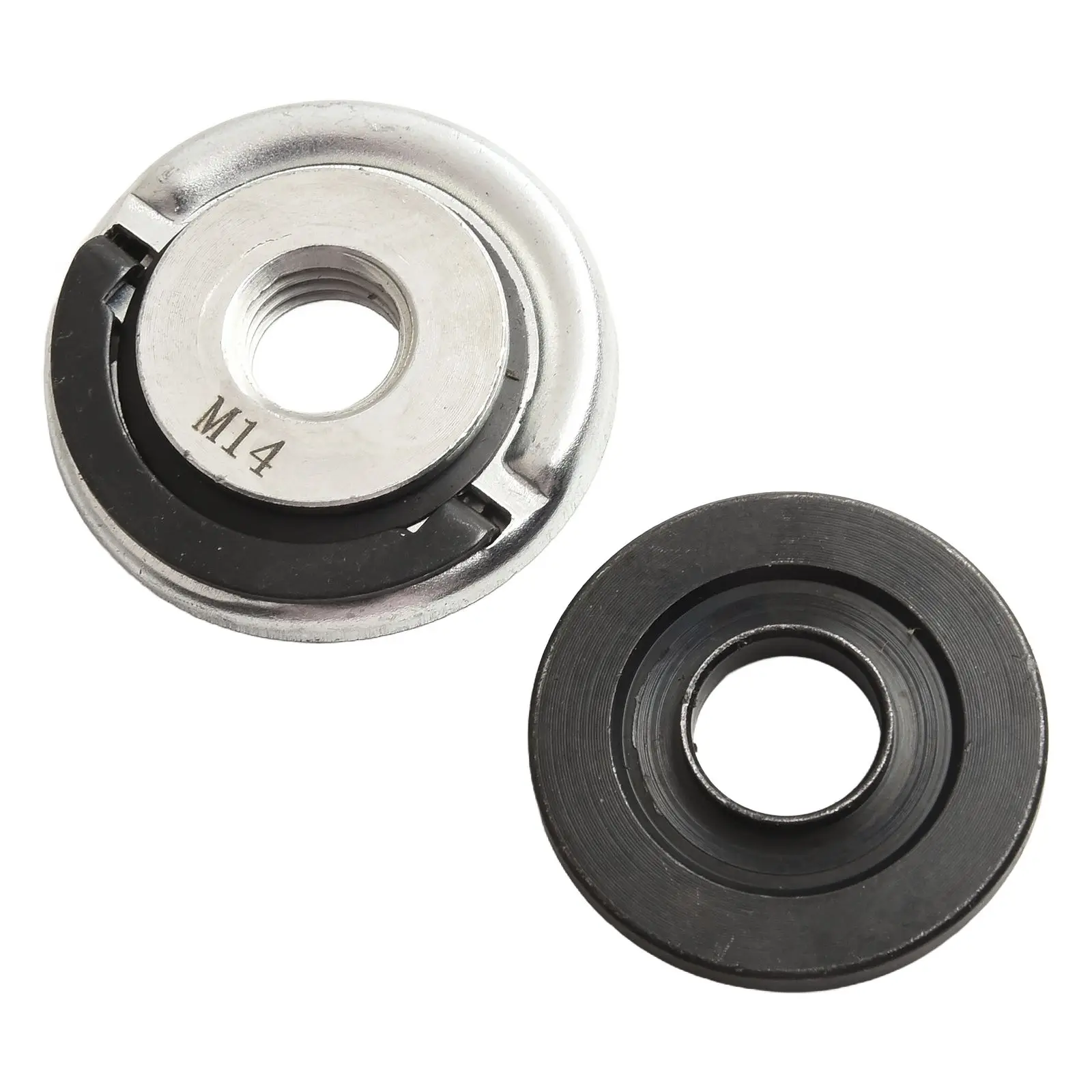 2pcs/set For M14 Grinder Pressure Plate Quick Release Self-Locking Grinder Pressing Plate Flange Nut Power Chuck Set