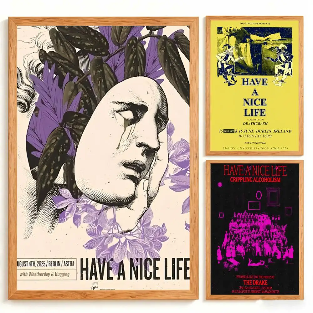 Band H-Have A Nice Life Painting Calligraphy Stylish Canvas Poster Wall Art for Living Room Bedroom Office Home Decor