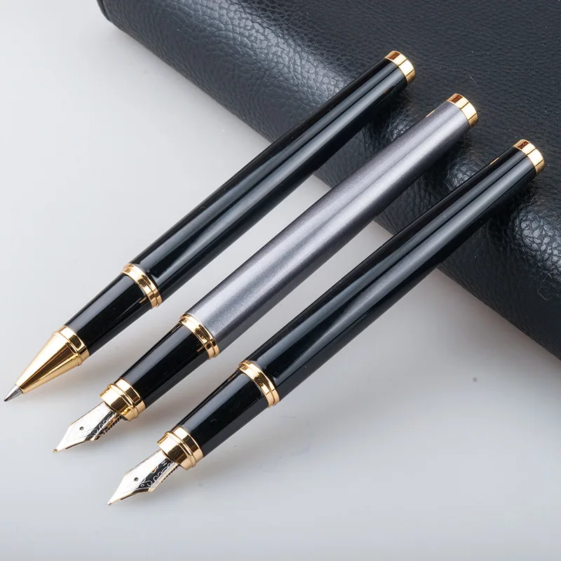 

HERO 3806 Black Metal Fountain Pen Gold Clip Iridium Nib Fine 0.5mm Ink Pen For Writing Office School Supplies Stationery