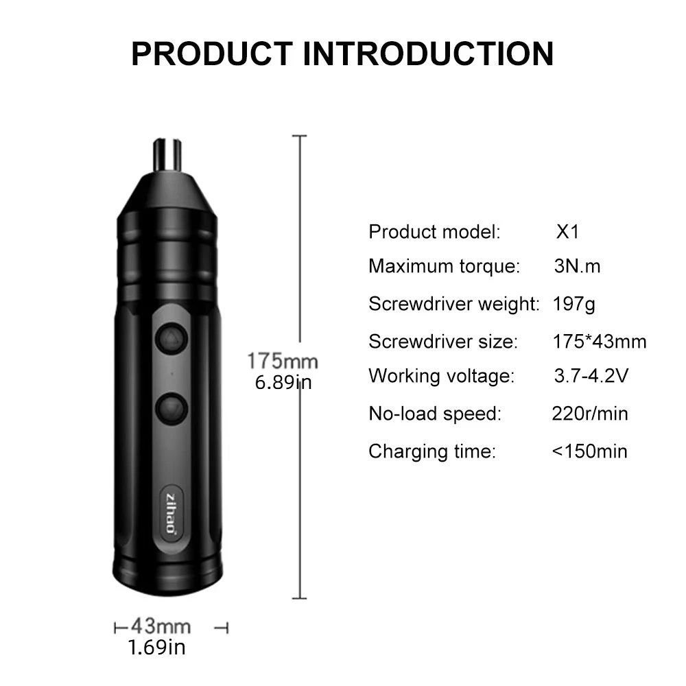 

1/2/10Pcs Cordless Electric Screwdriver Set USB Rechargeable Portable Mini Screwdriver Power Tool 3.7V with Drill Bits