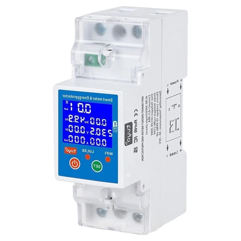 A02F-Tuya WIFI Intelligent Circuit Breaker Electricity Photovoltaic Bidirectional Metering Timing Switching Single Phase