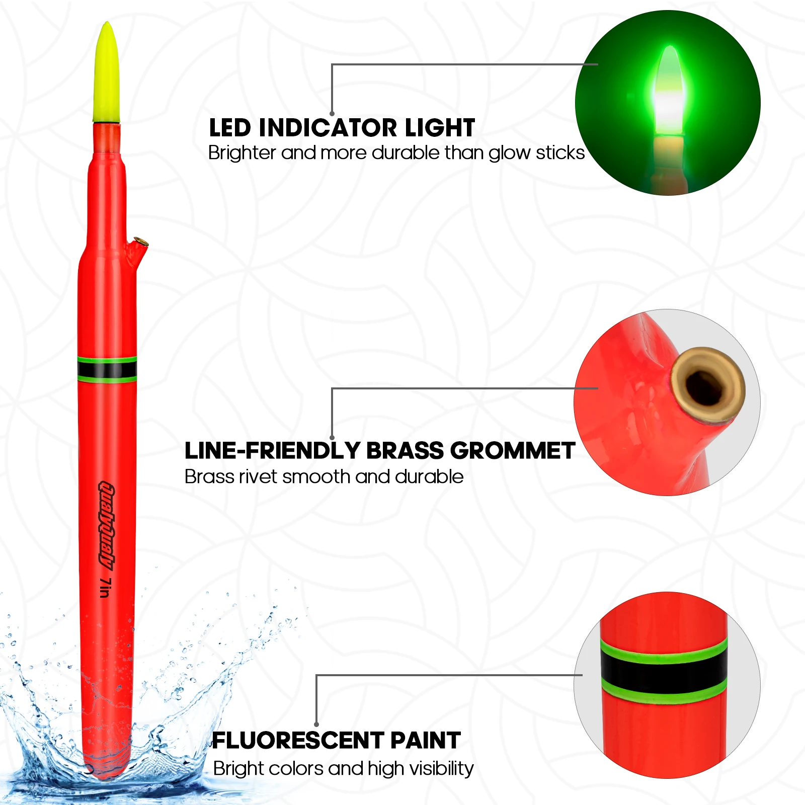 3pcs Lighted Fishing Floats LED Electronic Weighted Float 7in 10in 12in Wood Fishing Pole Catfish Bobbers For Big Baits view 5