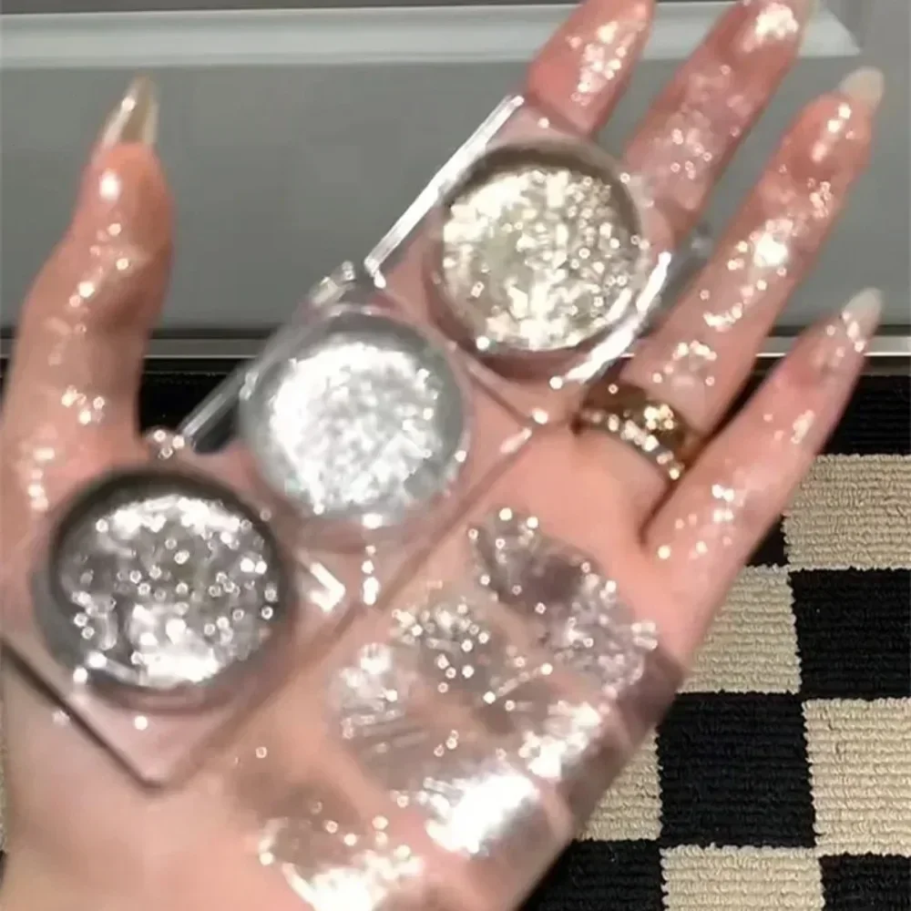 Black Eyeshadow Gel Makeup Palette Metallic Dark Silver Wet Eyes Shadow Highlighter Cosmetics Glitter Punk Smoky Косметика