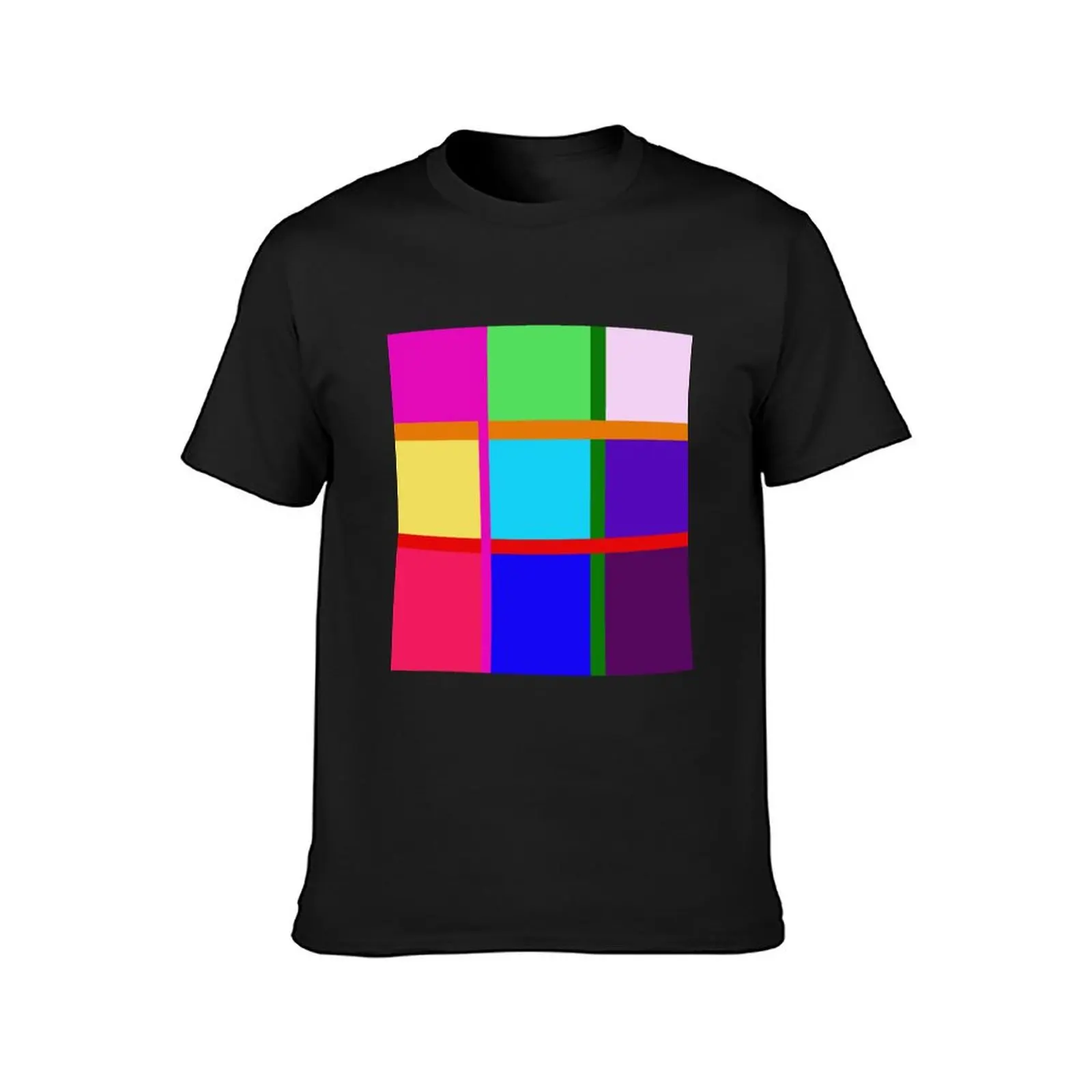 Colorful Simplicity: A Geometric Masterpiece T-Shirt tops heavyweights oversized Men's t shirts