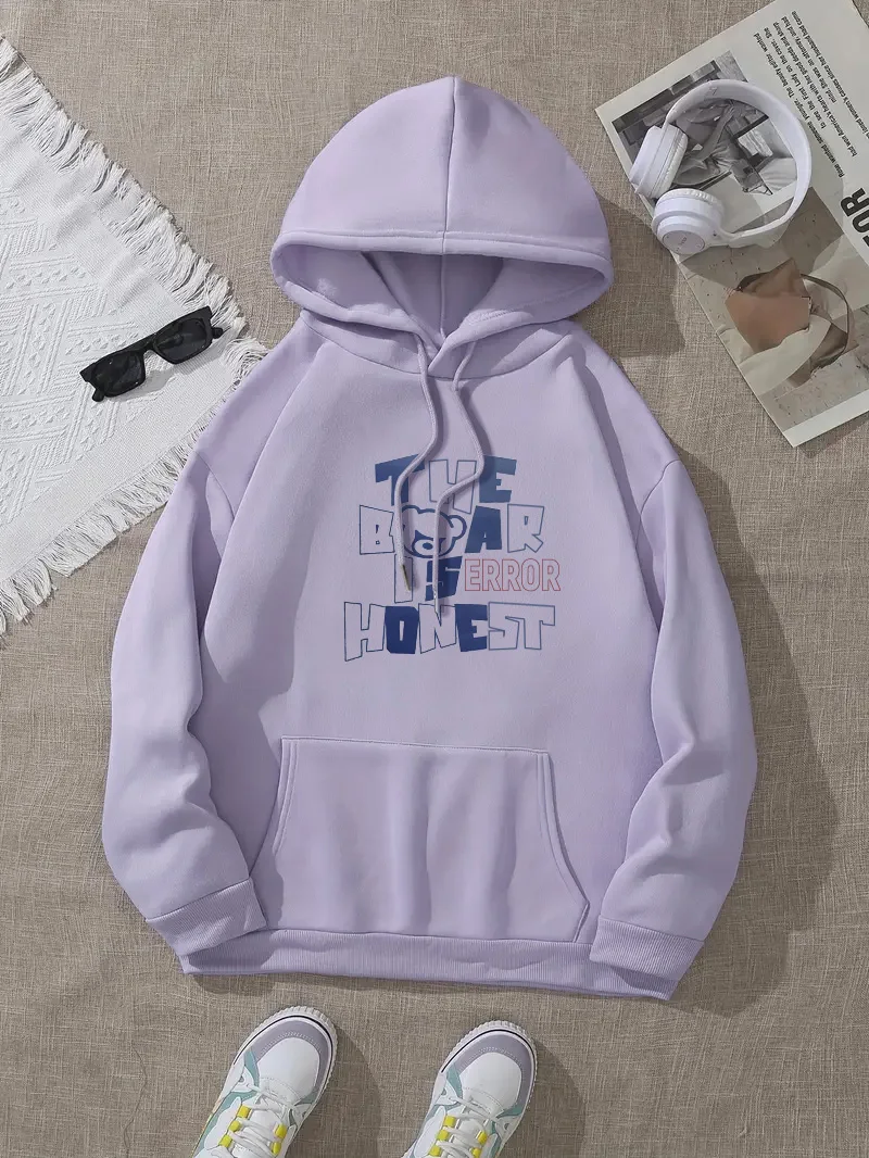 European and American Women's Stylish Hoodies with Letter Print for Autumn and Winter