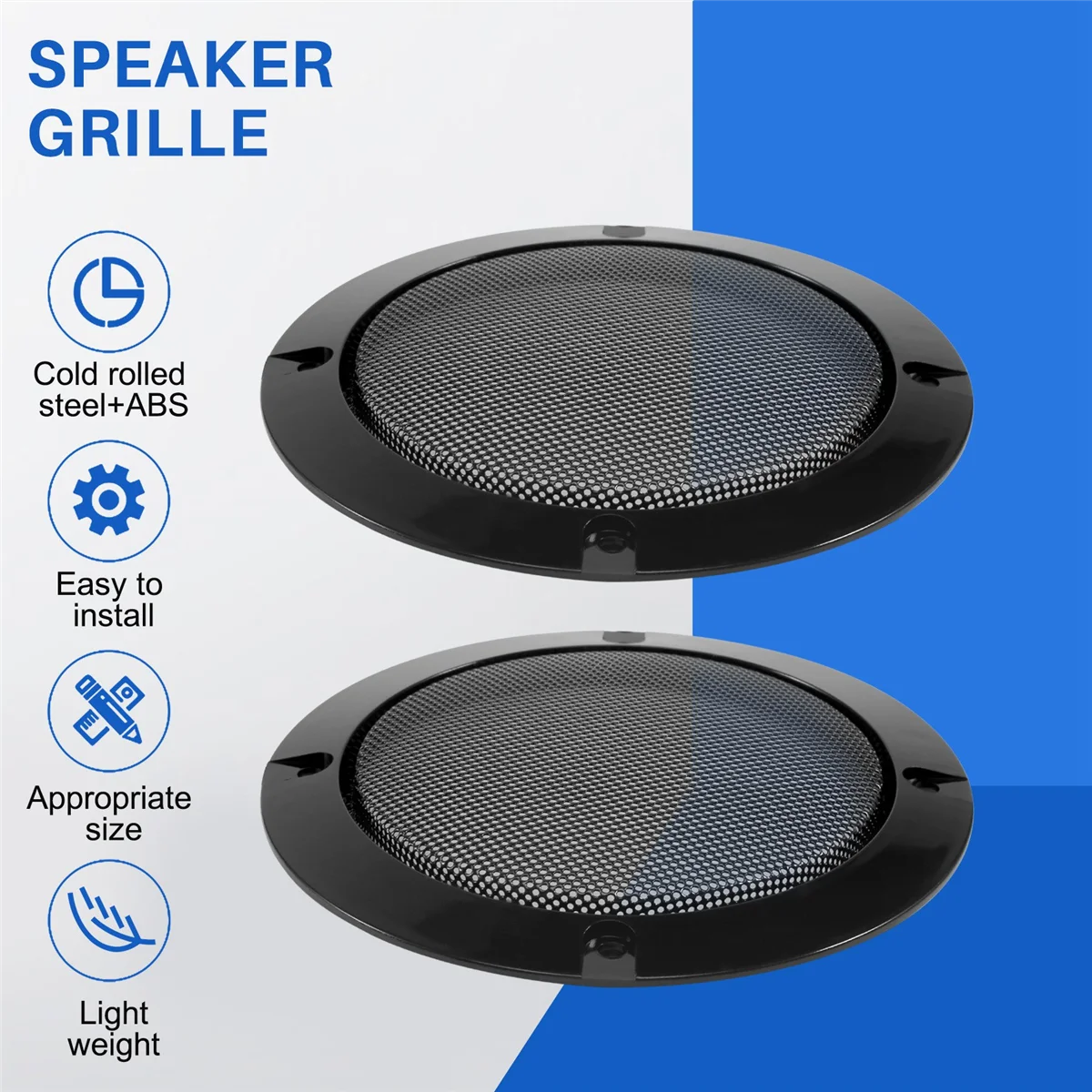 POSV-2Pcs 4 بوصة مكبر صوت شبكة مكبر صوت درع الوجه قابل للاستبدال شبكة حماية مكبر الصوت المستديرة