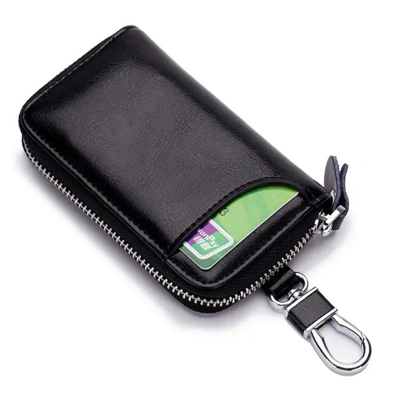 New Fashion Genuine Leather Car Key Bag Case Wallet Holder Chain Smart Leather Keychain Car Key Holder Key Pouch Organizer