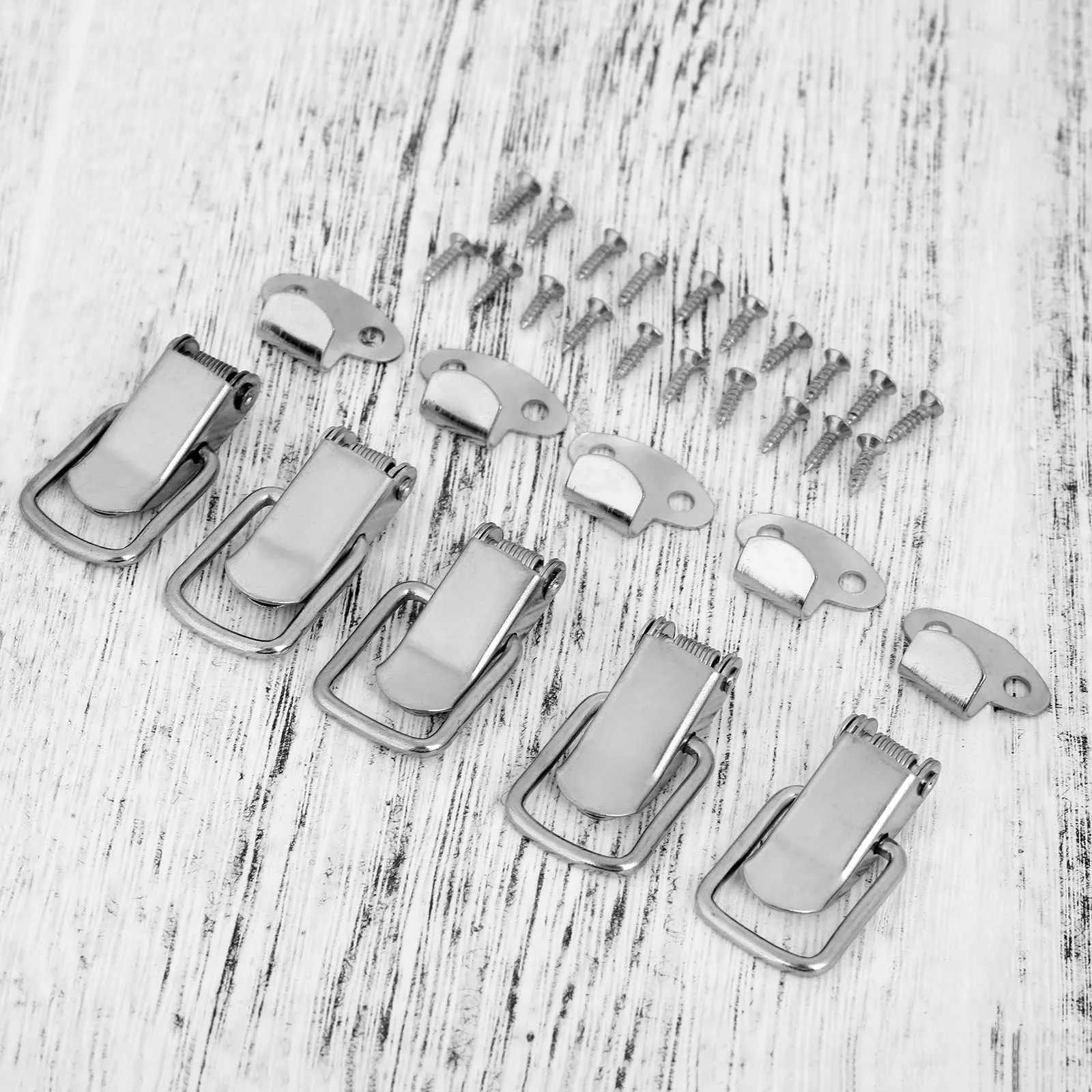 5pcs 43*21mm Spring Toggle Latch Catches Loaded Catch Toggle Hasp Wooden Box Lock Furniture Hardware