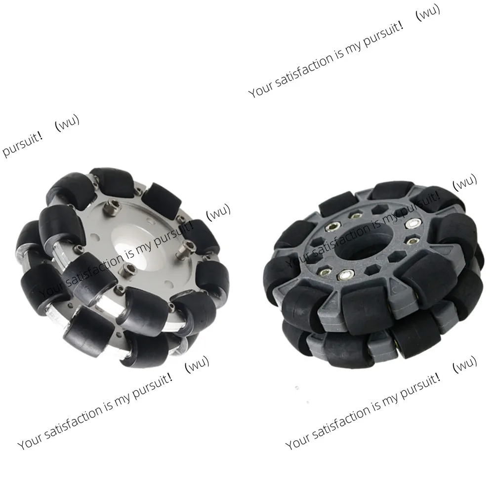 100mm Omni Directional Mecanum Wheel, Heavy Duty Dual Nylon Rubber Omni Wheel Made of 9 Independent Small Sub-wheels