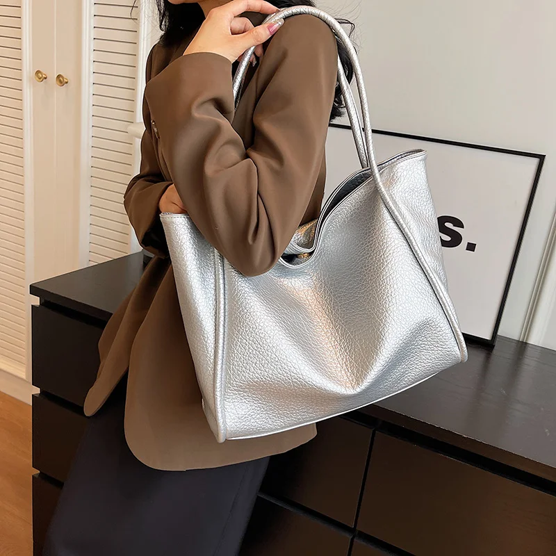 

Large Capacity Tote Women Handbags Vintage Soft Leather Shoulder Bags For Female Portable Ol Business Briefcase Simple Hand Bag