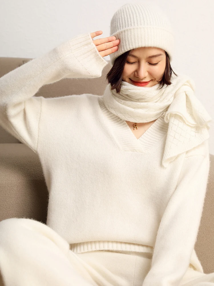 MEETCC женская шапка из 100% кашемира, осенне-зимняя мягкая модная шапка, теплая базовая кепка, шикарный вязаный головной убор премиум-класса, разноцветная шапка