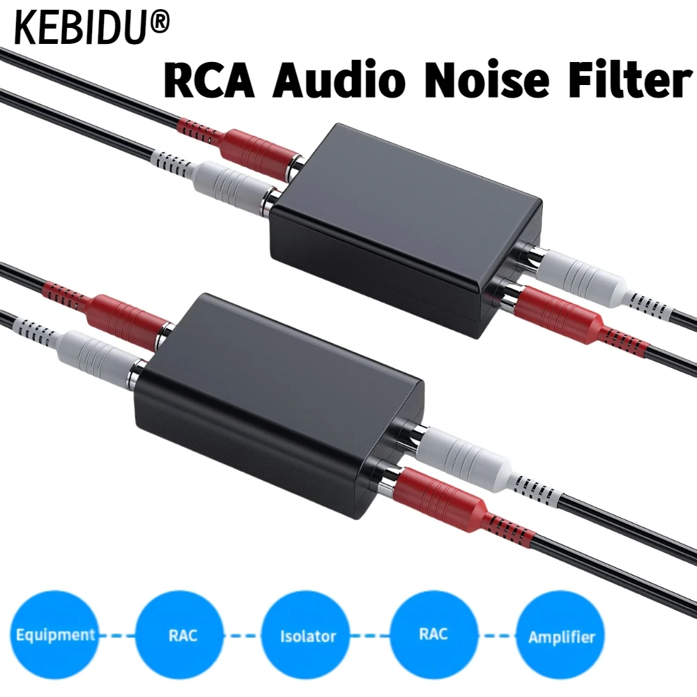 Câble Audio Aux RCA, boucle de terre Anti-interférence, filtre de bruit, isolateur, élimine l'annulation pour système Audio stéréo domestique et de voiture