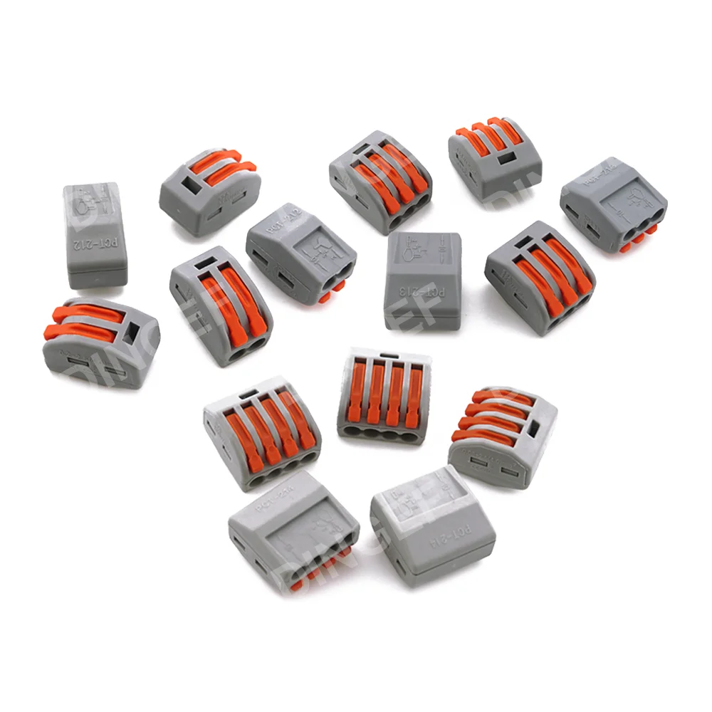 5PCS PCT212 213 214 Quick Wire Connector,Fast Wiring Push in Lever Connectors Electrical Wiring Terminal Block for Wires