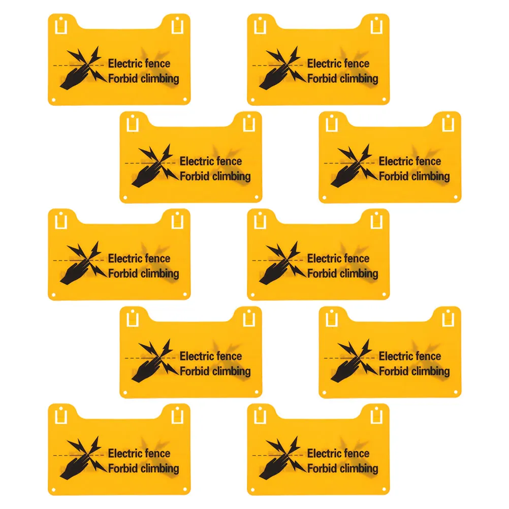 10 Pcs Electronic Fence Warning Sign Electric Safety Board Danger Label