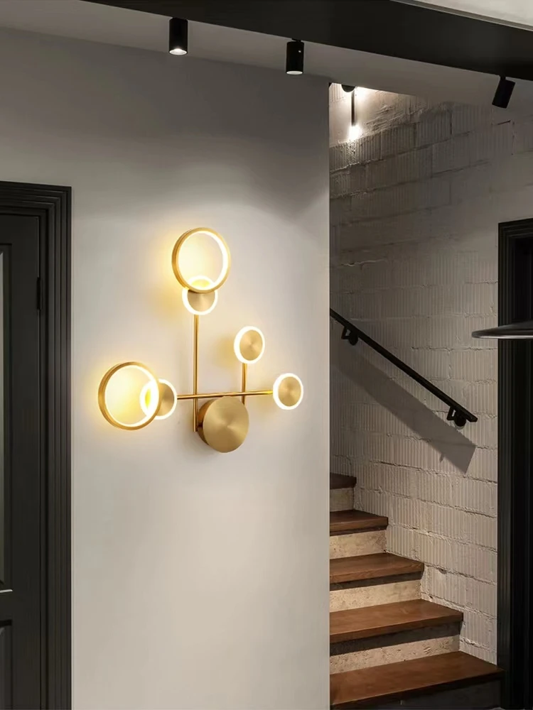 Imagem -03 - Modern Led Brass Wall Light Nordic Luminária Restaurante Cozinha Quarto Living Fundo Wall Sconce Decor Lâmpadas