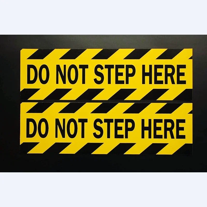 2pcs Do Not Step Here PVC Vinyl Sticker Warning Label Decal For Auto Decor Accessories Vehicle Safety Sign DIY Decor