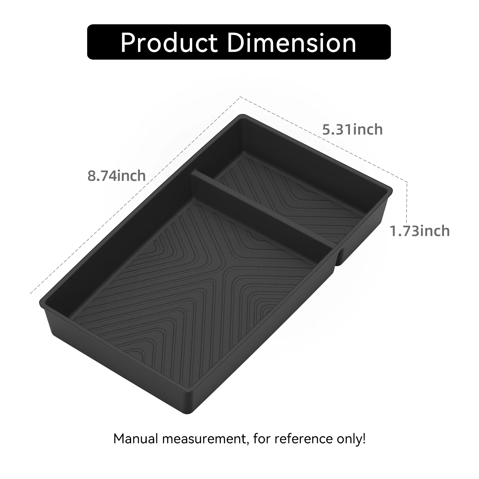 Smabee for Honda HR-V 2023-2027 (US Version Only) TPE Center Console Armrest Storage Tray Lower Organizer Car Accessories Black