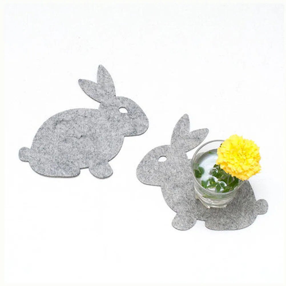 24 قطعة من مفرش طاولة عيد الفصح على شكل أرنب رمادي، مفرش طاولة من القماش، وسادة أدوات مائدة للمنزل والمطعم، تستخدم مفرش طاولة عيد الفصح #4