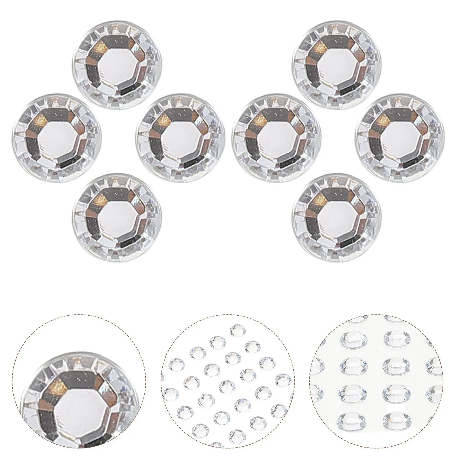 

250Pcs 10Mm Round Flatback Rhinestones Childrens Craft Gem Stickers Clear Plastic Sparkle Decorations for DIY Body Jewels Face