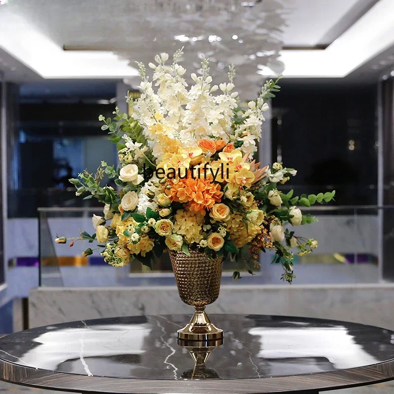 NQ52 Great discounts Artificial flower fake flower hotel lobby front desk villa shopping mall high-end light luxury decorative f