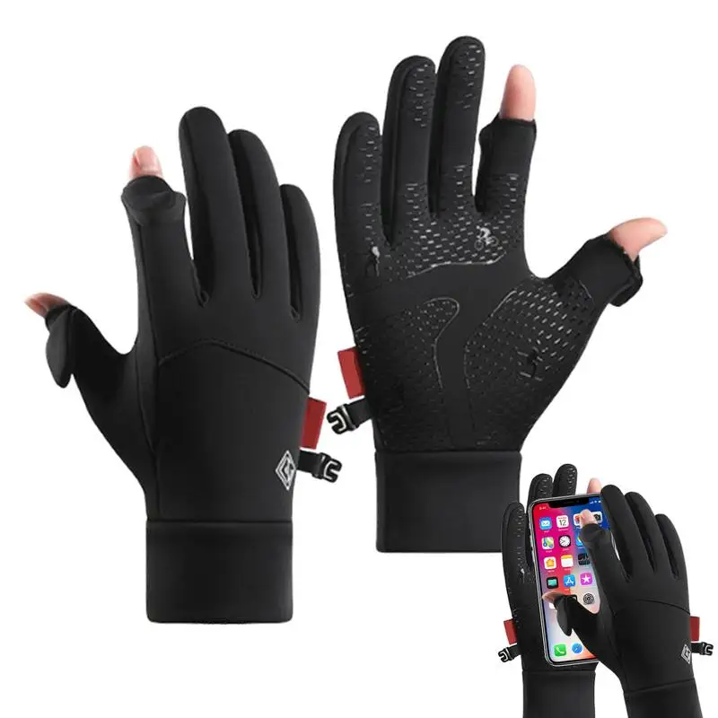 Winter Gloves For Women Waterproof Ice Skating Gloves With 2 Fingerless Design Warm Winter Gloves Riding Gear For Women Men