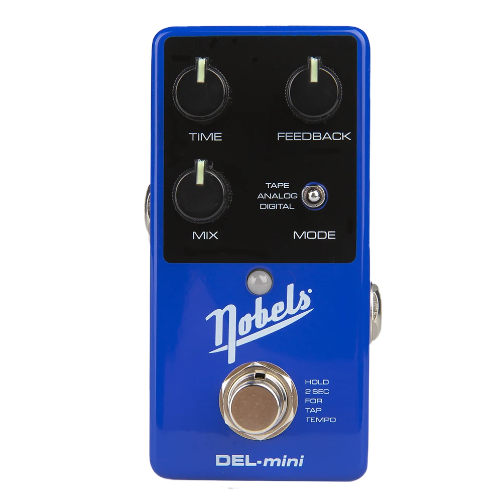 Nobels DEL-mini Compact Stereo Delay Pedal Mini Delay Effect Pedal with Three Distinct Delay Modes: Tape, Analog and Digital