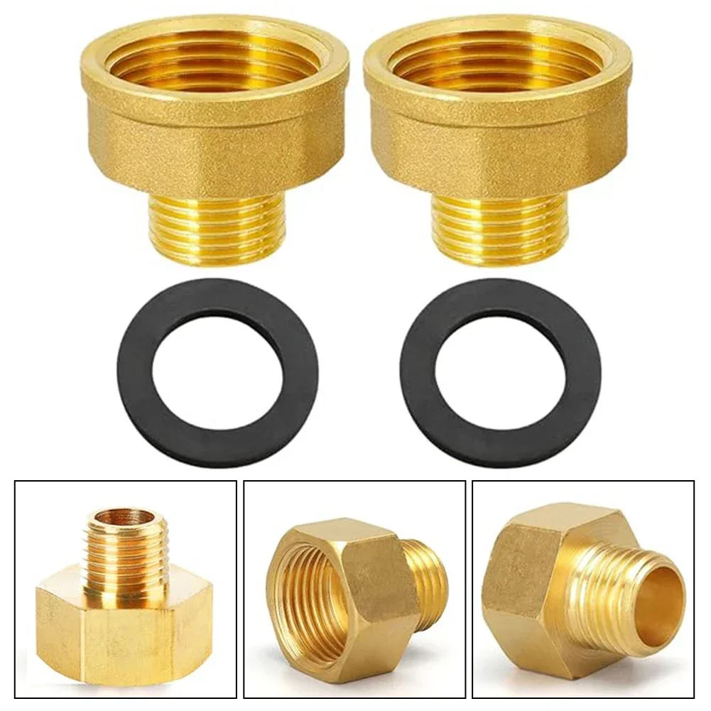 

2PCS 1 In Female To 1/2 In Male Thread Brass Hex Bushing Reducing Connector For Industrial Systems Plumbing Fittings Adapters