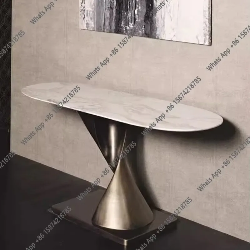 H Light Luxury New Microcrystalline Stone Entrance Ultra-narrow Entrance Entrance Platform Modern And Simple Wall End Viewing Pl