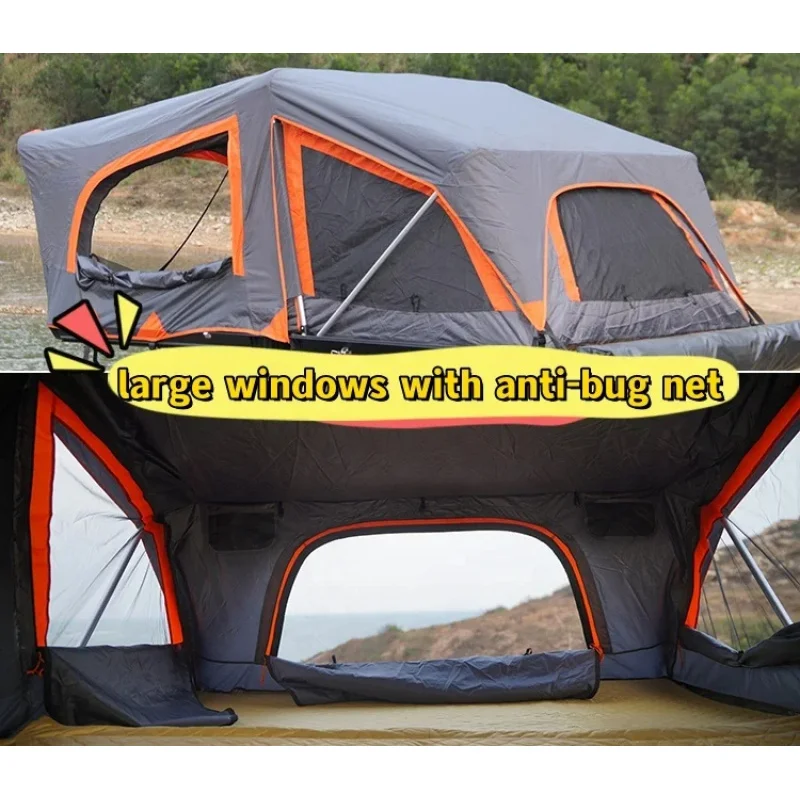 

High Quality Hardshell Rooftop Tent 3-5 Person Ox Fabric Antimicrobial Mattress JK 4x4 Offroad