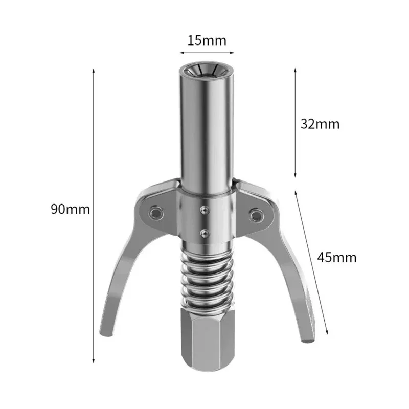 Steel Grease Coupler Injection Nozzle Rustproof Compact Size Professional Oil Injector Replaced Parts Double Gear Oil Nozzle