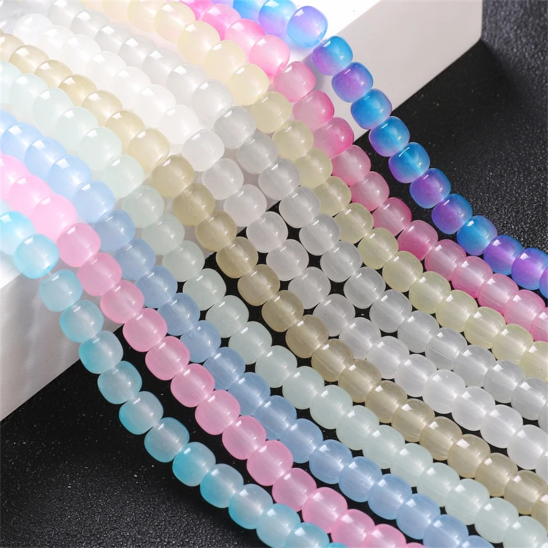 8x7mm 30pcs Glass Beads Round Loose Beads For Handmade Jewelry Making DIY Crafts Bracelet Necklace Earrings Craft Accessories