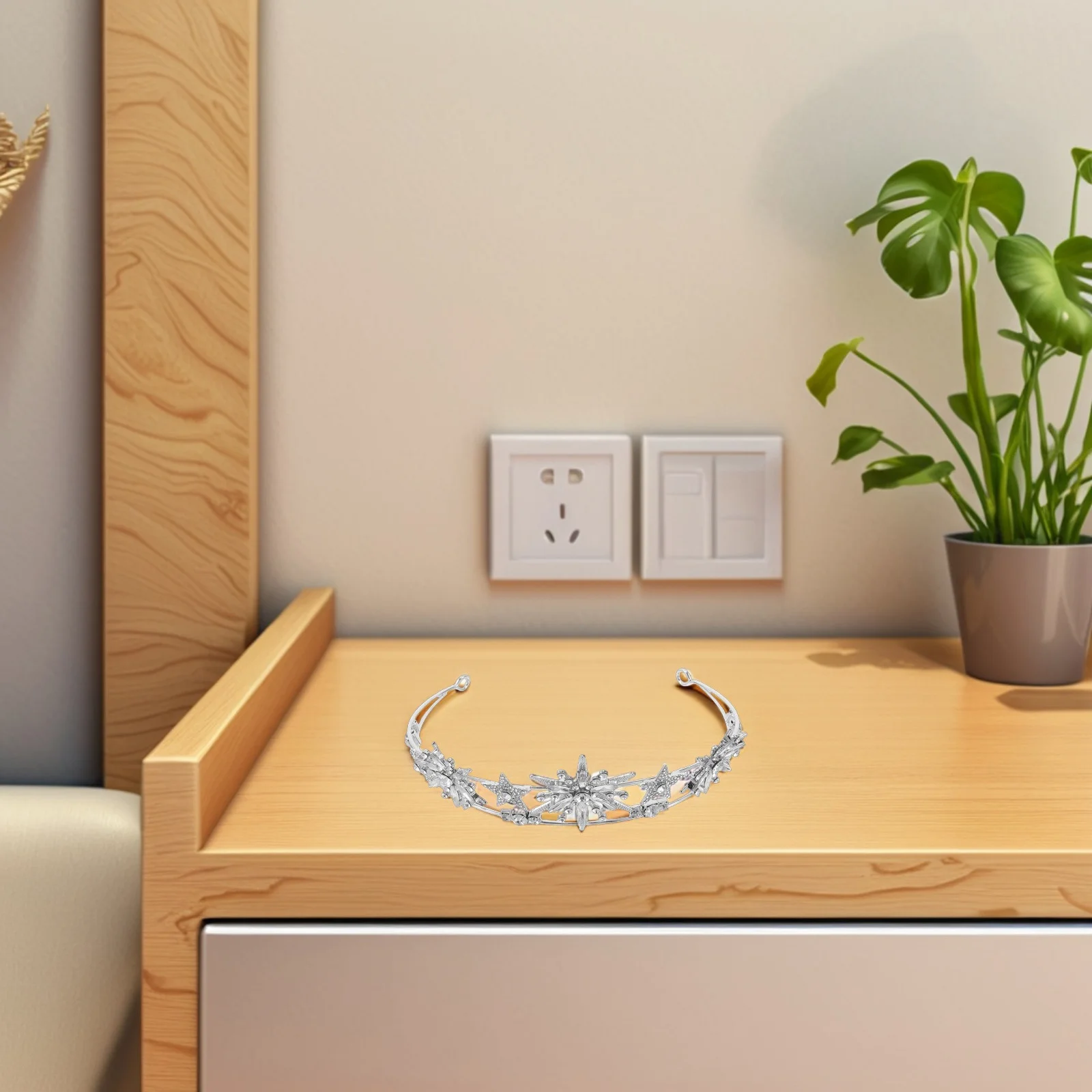 

Wall Decoration for Women Hibiscus Flower Handicraft Lunar Calendar Pendant Rhinestone Headband