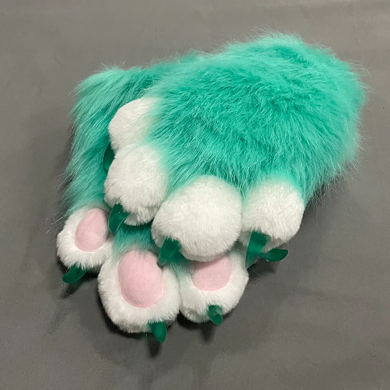 Animal Paw Gloves Soft Furry Kig Kigurumi Costume Cosplay Fursuit Paws Animal Gloves Halloween Performance Props Girls Kid Gift