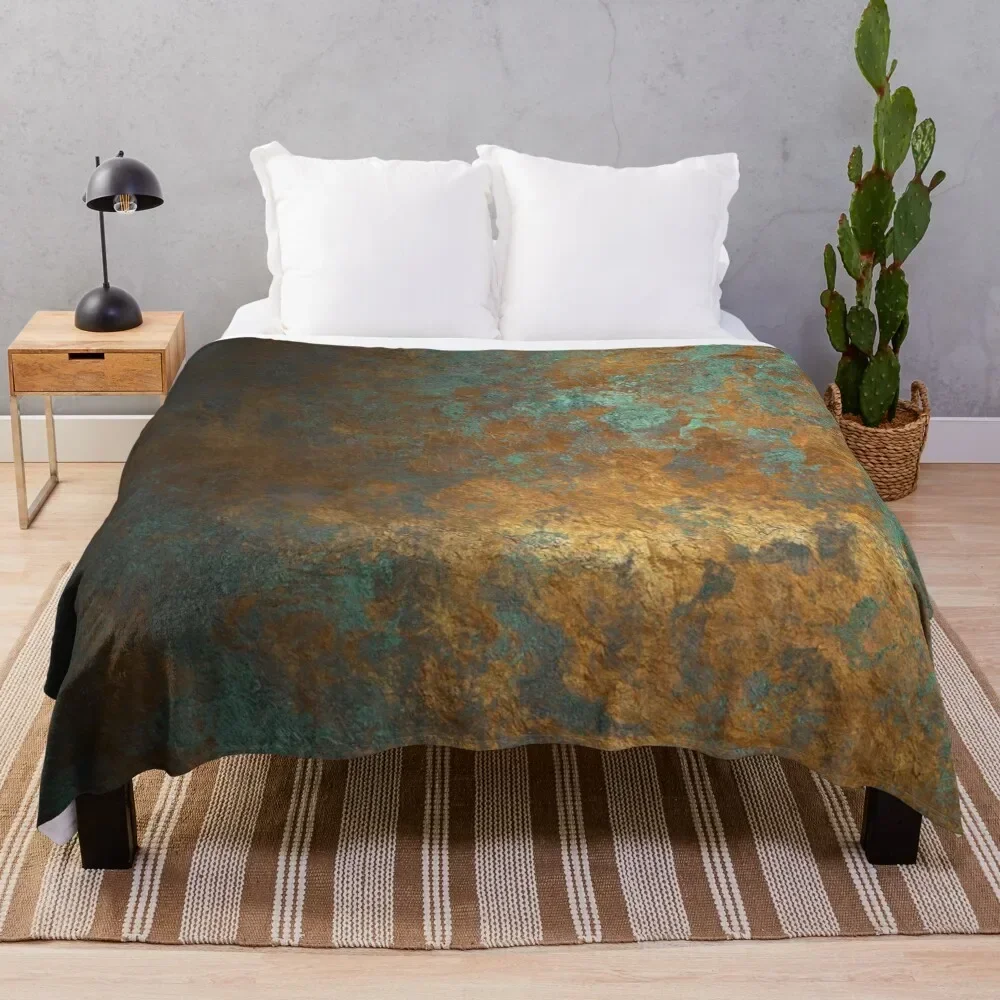 oxidized copper Throw Blanket For Decorative Sofa Nap Blankets