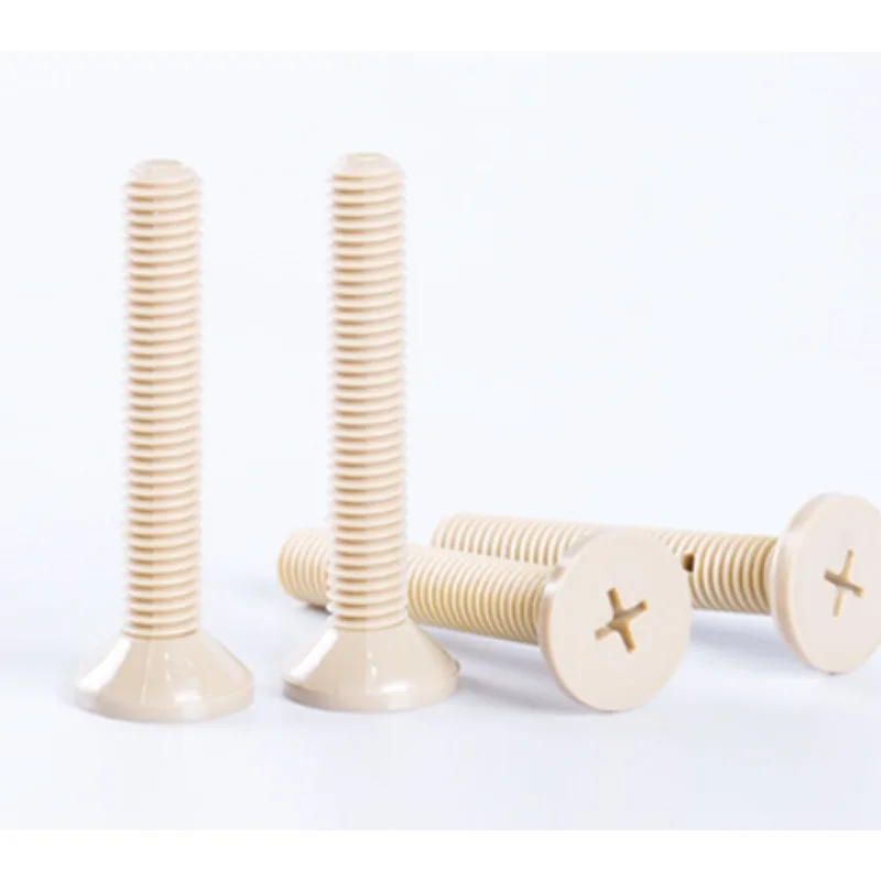 20Pcs M4 M5 M6 M8 PEEK Phillips Countersunk Screw, High Heat Resistant Plastic Bolt for Industrial Equipment