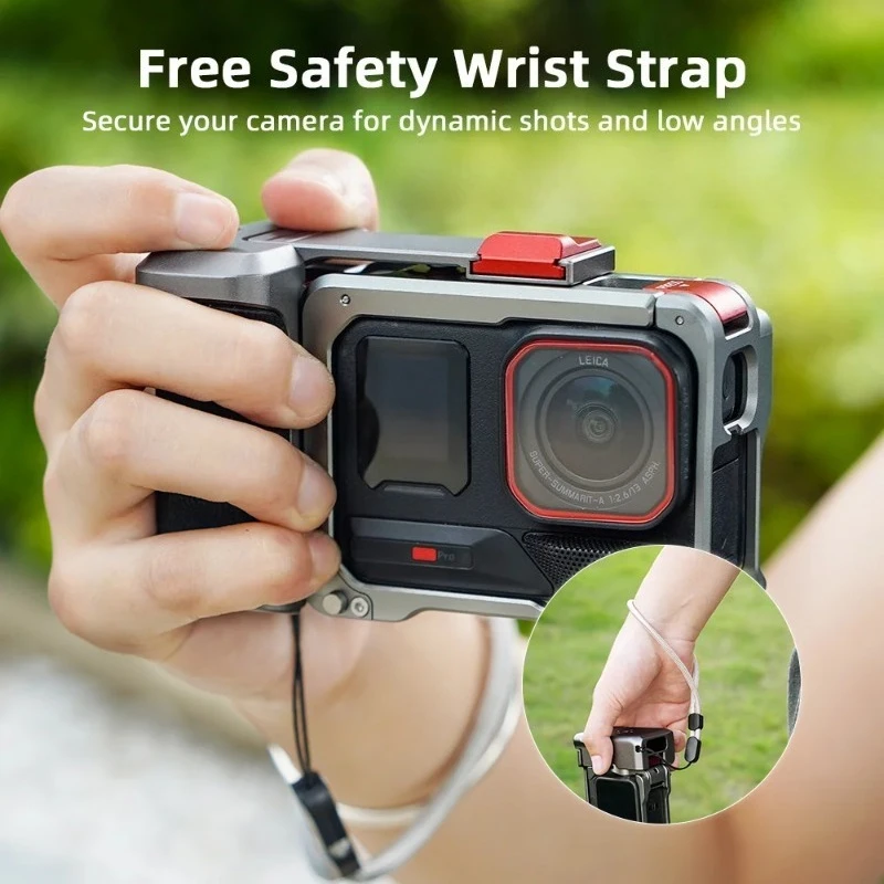 

For Insta360 Ace Pro/Ace Pro 2 Camera Grip Quick-Release Aluminum Alloy Cage, Portable Hand Frame Shutter Kit