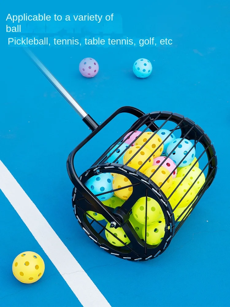 Multifunctional sports ball pickup, upper wheel, suitable for pickleball, tennis, golf, table tennis, portable court ball pickup