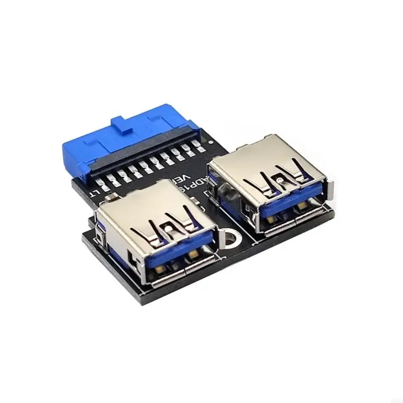 96BA 19Pin to Dual USB Adapter Connector USB Connector Motherboard 19Pin to USB3.0 Hub Converter 2Port USB3.0 Converter